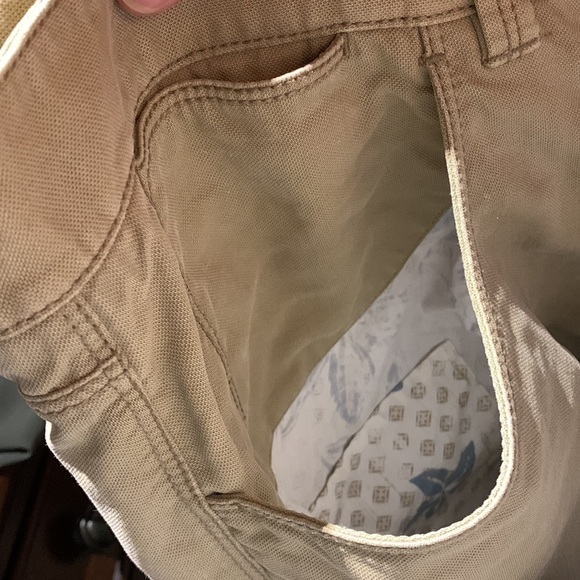 TOMMY Bahama Tan Beige Chambray Pants Tencel Cotton Blend Straight Leg Sz 38X32 - Picture 7 of 13
